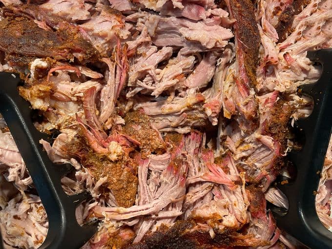 Close-up foto van pulled pork