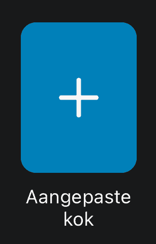 Voorbeeld van slechte vertaling. Een knop met als label: Aangepaste kok