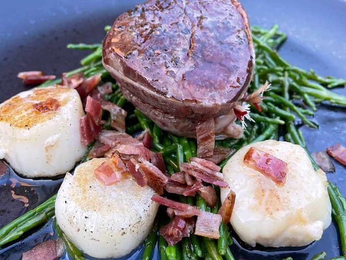 surf & turf van ossenhaas en coquilles